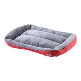 Homestic Dog & Cat Bed|Super Soft Plush Top Pet Bed|Oxford Cloth Polyester Filling|Machine Washable Dog Bed|Rectangular Cat Bed with Rise-Edge Pillow|QY036R-M|Red
